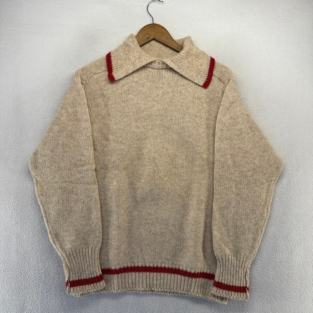 Vintage Scotland Sweater Men's 44 Large Brown Shetland Wool Deadstock 70s 80s
